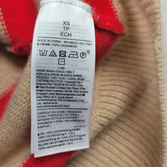 $220 MSRP Banana Republic 100% Cashmere Pullover Rugby Polo Sweater Size XS - Picture 11 of 15